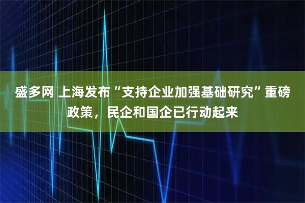 盛多网 上海发布“支持企业加强基础研究”重磅政策，民企和国企已行动起来