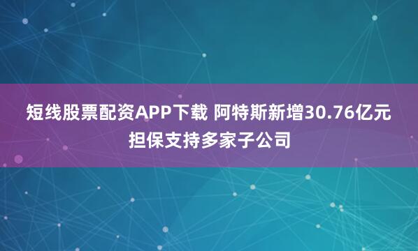 短线股票配资APP下载 阿特斯新增30.76亿元担保支持多家子公司